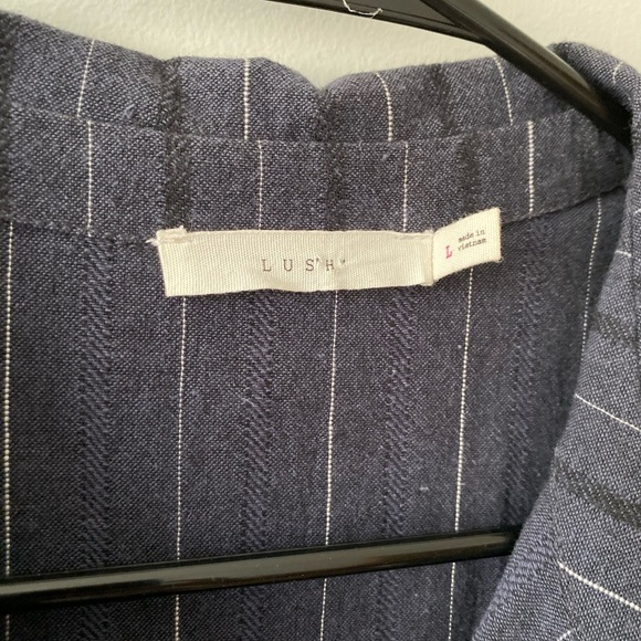 Vintage style striped cotton romper light denim cotton - Picture 5 of 11